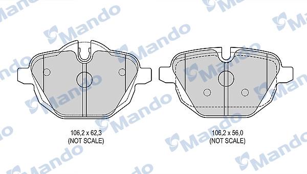 Комплект тормозных колодок дисковый тормоз MANDO MBF015266