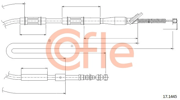 Тросик cтояночный тормоз COFLE 17.1445