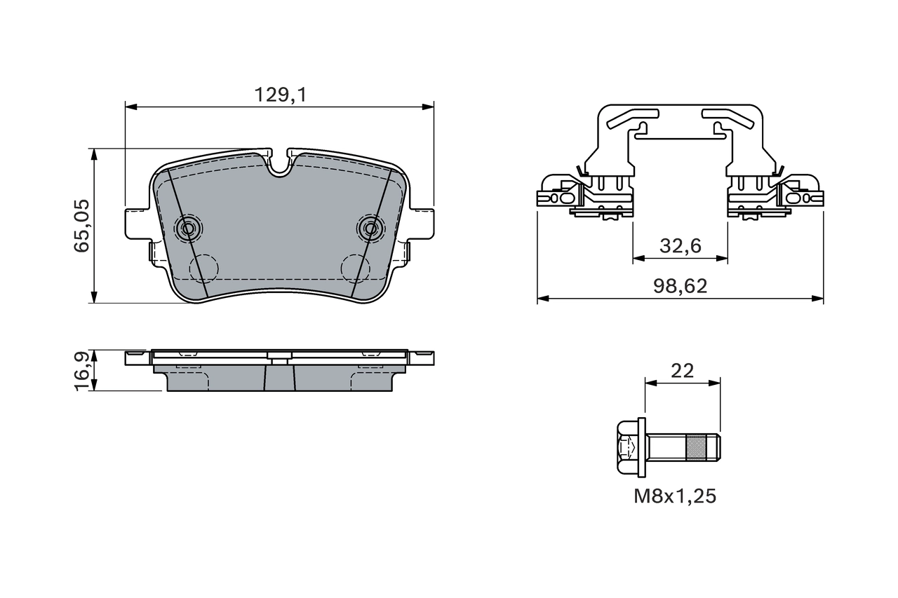 Комплект тормозных колодок дисковый тормоз BOSCH 0 986 460 173
