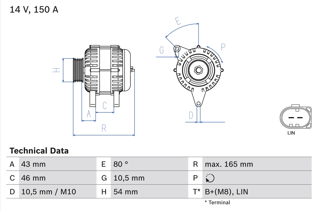 Генератор BOSCH 0 986 081 400