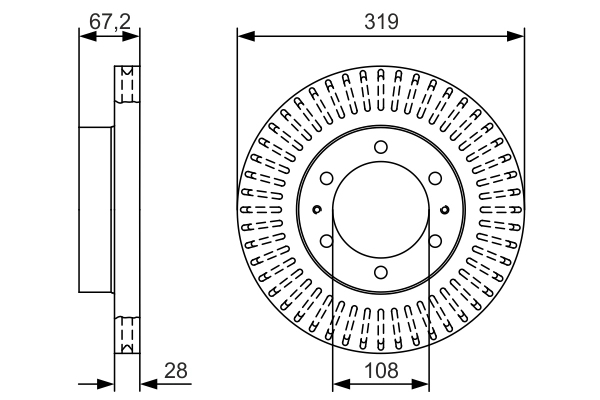 Тормозной диск BOSCH 0 986 479 T36