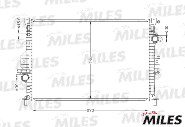 Радиатор охлаждение двигателя MILES ACRB081