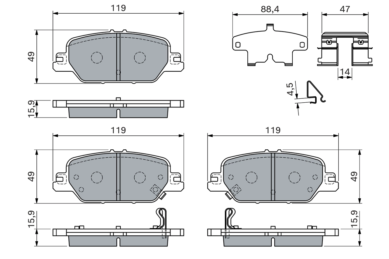 Комплект тормозных колодок дисковый тормоз BOSCH 0 986 460 138