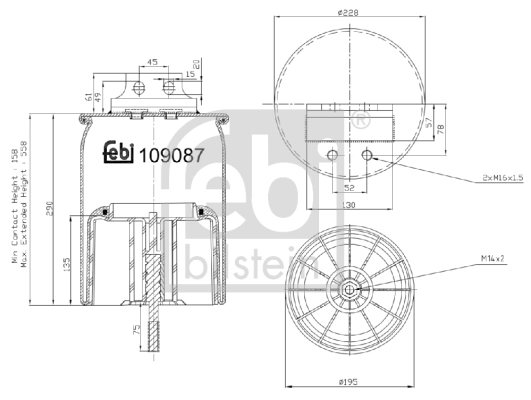 Кожух пневматической рессоры FEBI BILSTEIN 109087