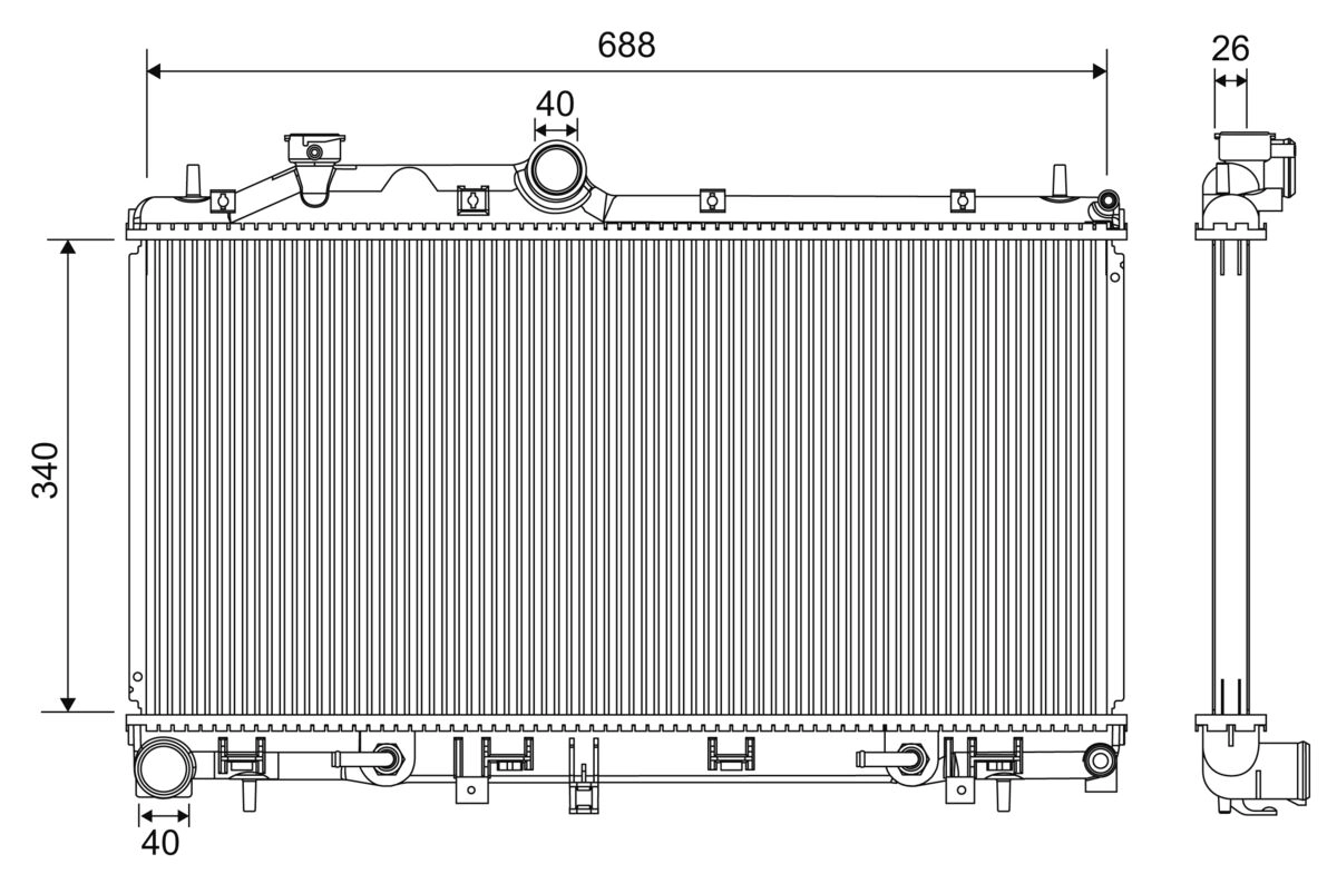 Радиатор охлаждение двигателя VALEO 701196
