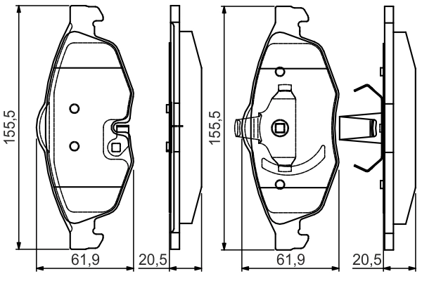 Комплект тормозных колодок дисковый тормоз BOSCH 0 986 495 161