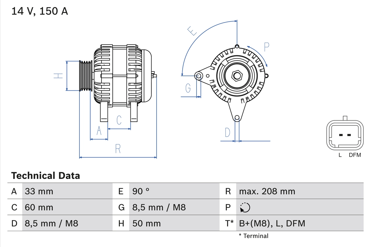 Генератор BOSCH 0 986 047 390