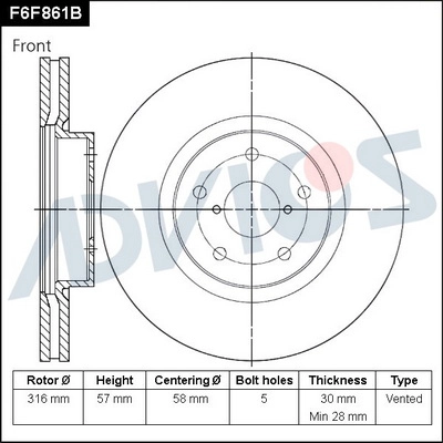 Тормозной диск ADVICS F6F861B
