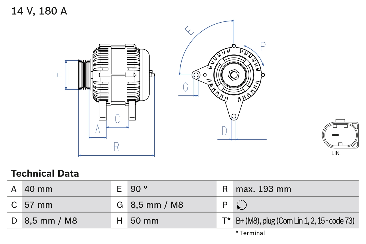 Генератор BOSCH 0 986 083 850