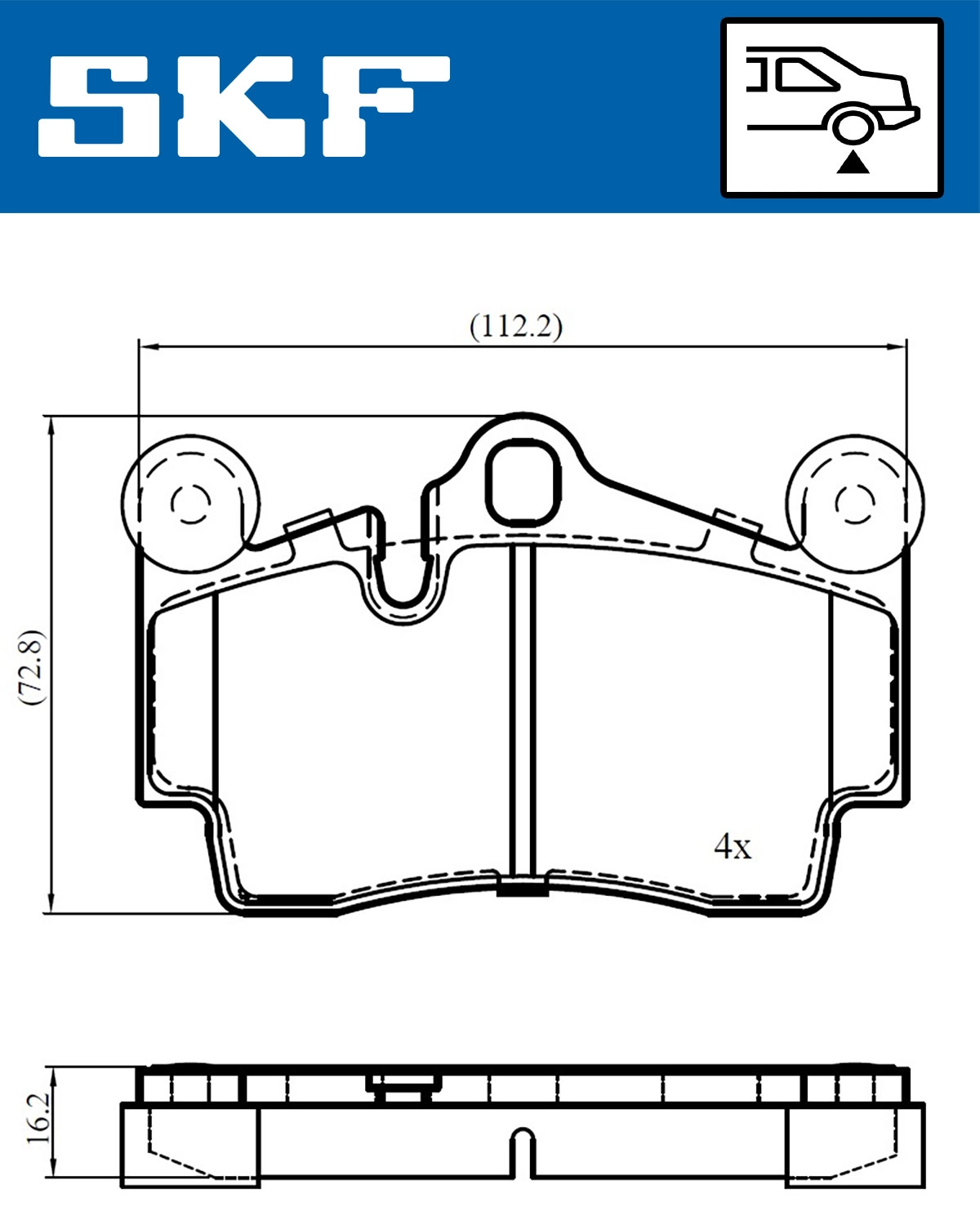Комплект тормозных колодок дисковый тормоз SKF VKBP 90378
