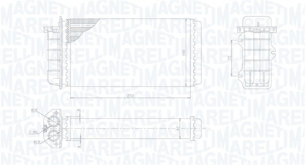 Теплообменник отопление салона MAGNETI MARELLI 350218441000