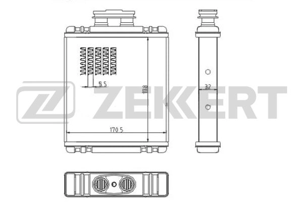 Теплообменник отопление салона ZEKKERT MK-5136