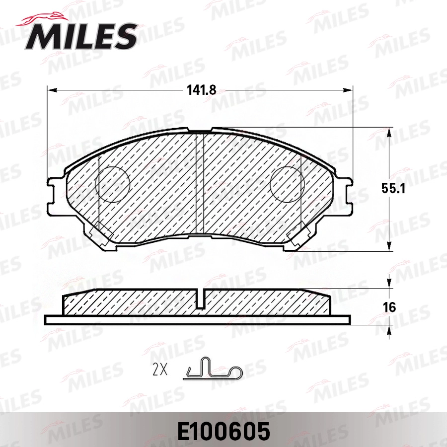 Комплект тормозных колодок дисковый тормоз MILES E100605