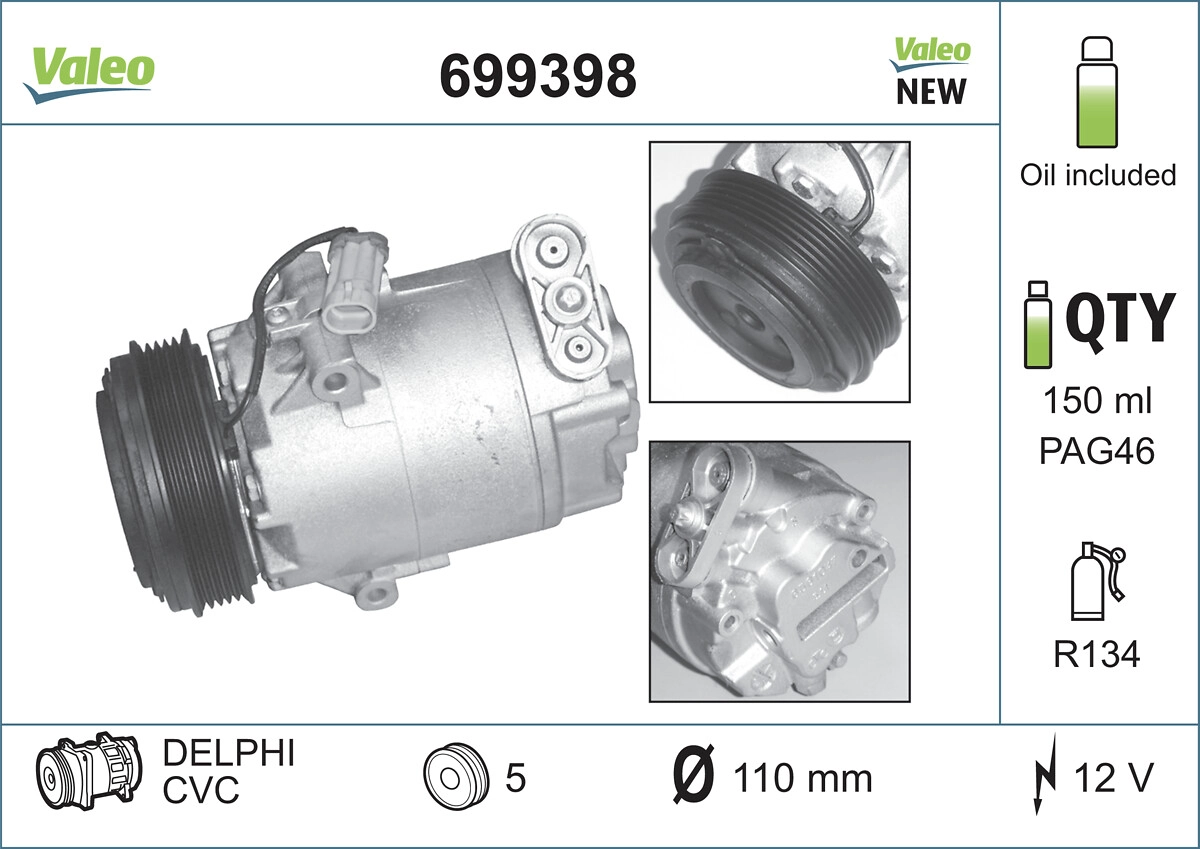 Компрессор кондиционер VALEO 699398