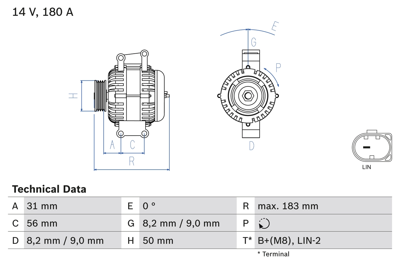 Генератор BOSCH 0 986 083 670