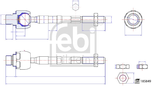 Осевой шарнир рулевая тяга FEBI BILSTEIN 185894