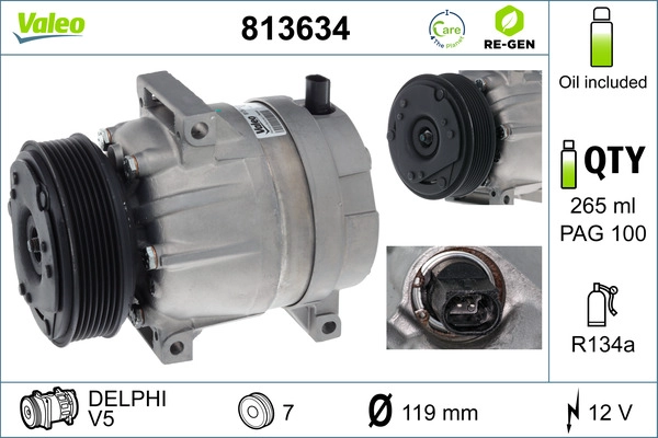 Компрессор кондиционер VALEO 813634