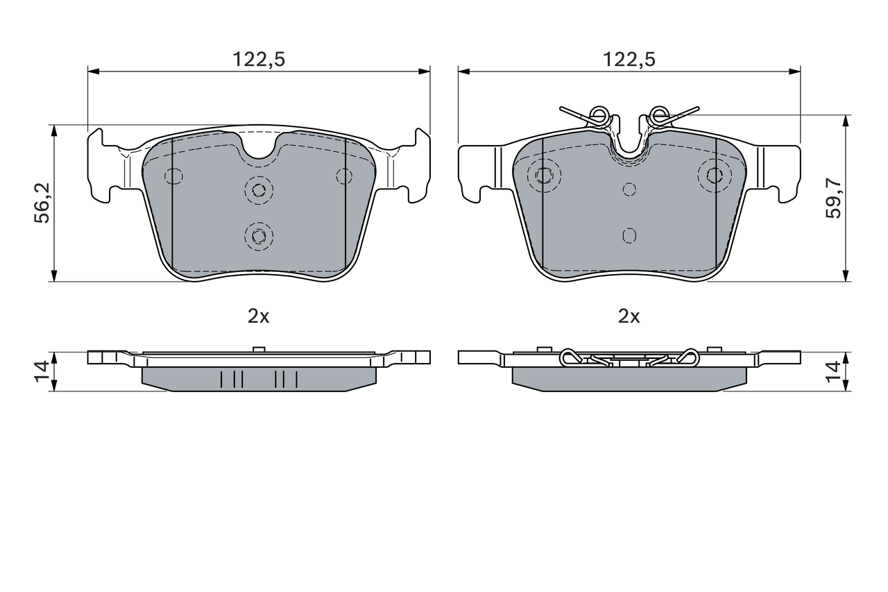 Комплект тормозных колодок дисковый тормоз BOSCH 0 986 460 034