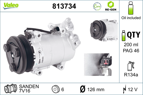 Компрессор кондиционер VALEO 813734
