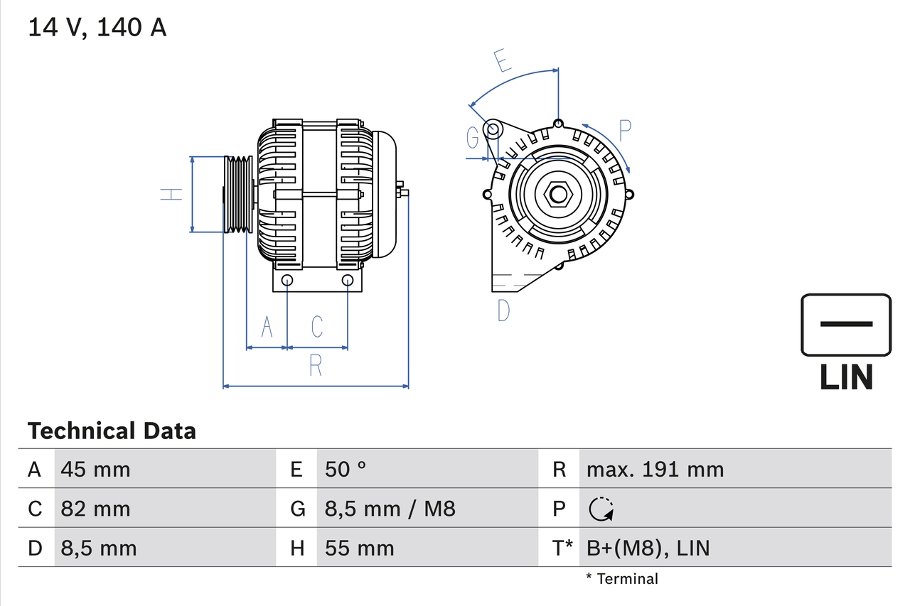 Генератор BOSCH 0 986 047 380