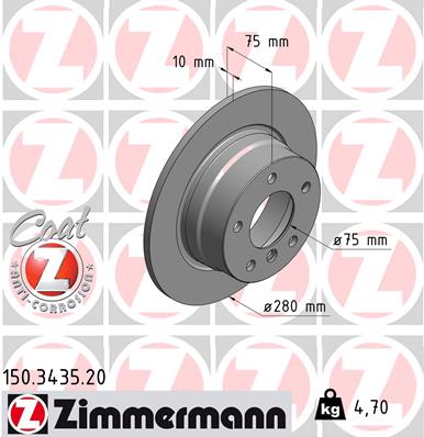 Тормозной диск ZIMMERMANN 150.3435.20
