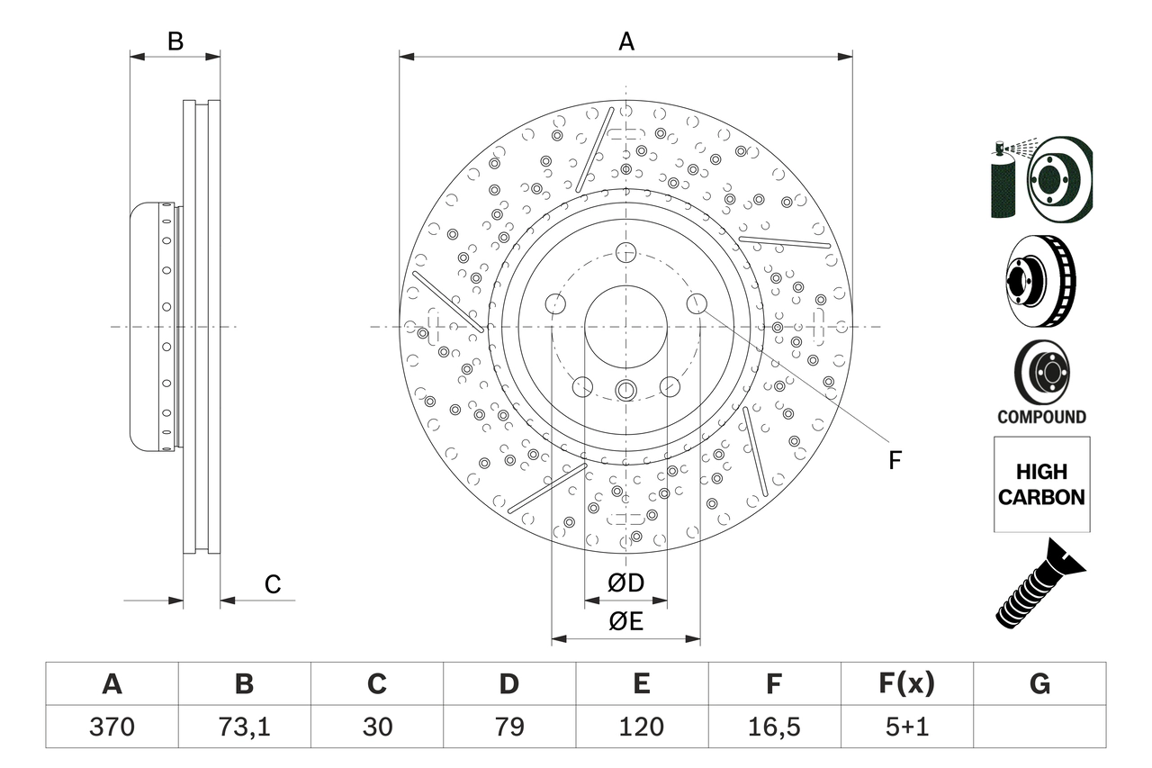 Тормозной диск BOSCH 0 986 479 E10