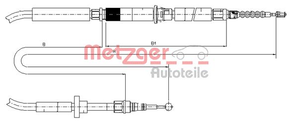 Тросик cтояночный тормоз METZGER 10.7589