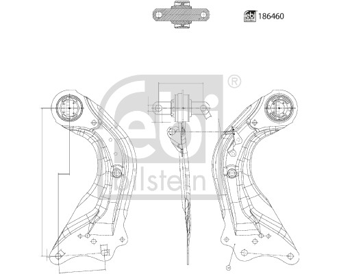 Рычаг независимой подвески колеса подвеска колеса FEBI BILSTEIN 186460