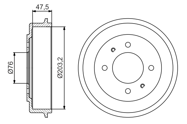 Тормозной барабан BOSCH 0 986 477 180