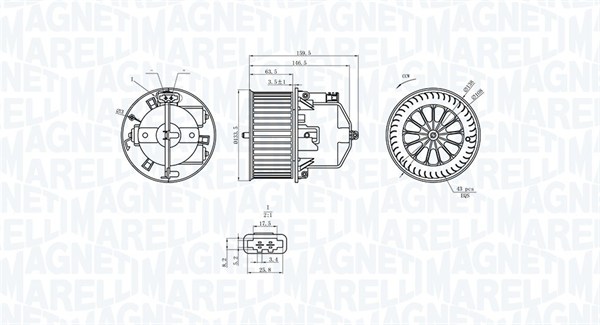 Вентилятор салона MAGNETI MARELLI 069412360010