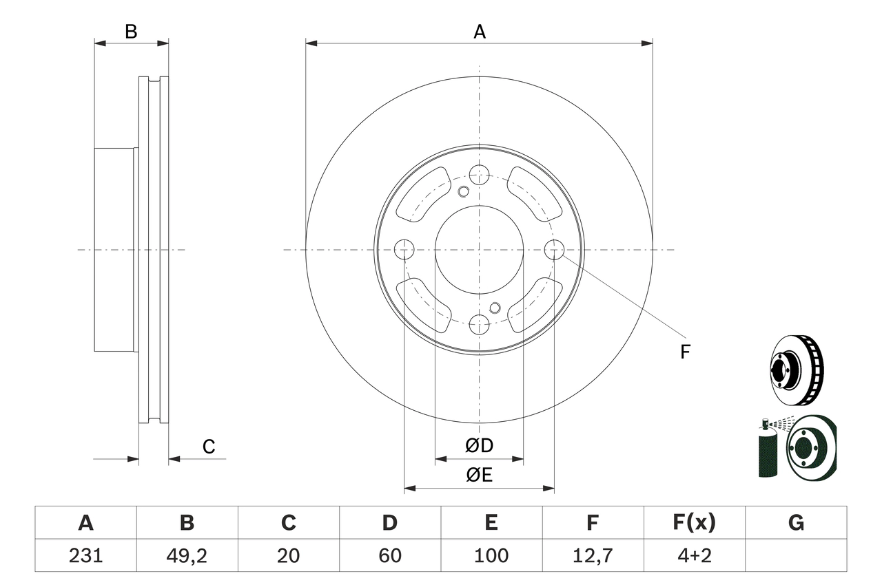 Тормозной диск BOSCH 0 986 479 G91