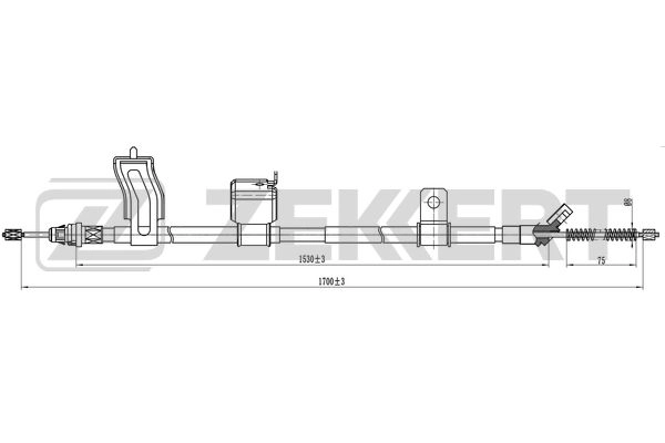 Тросик cтояночный тормоз ZEKKERT BZ-1333