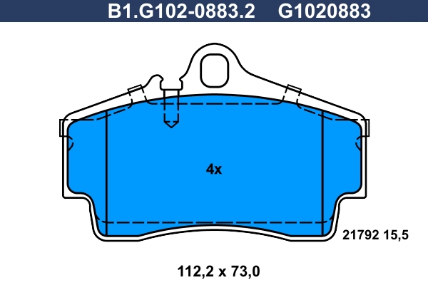Комплект тормозных колодок дисковый тормоз GALFER B1.G102-0883.2