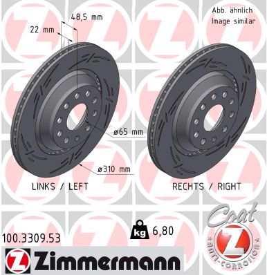 Тормозной диск ZIMMERMANN 100.3309.53