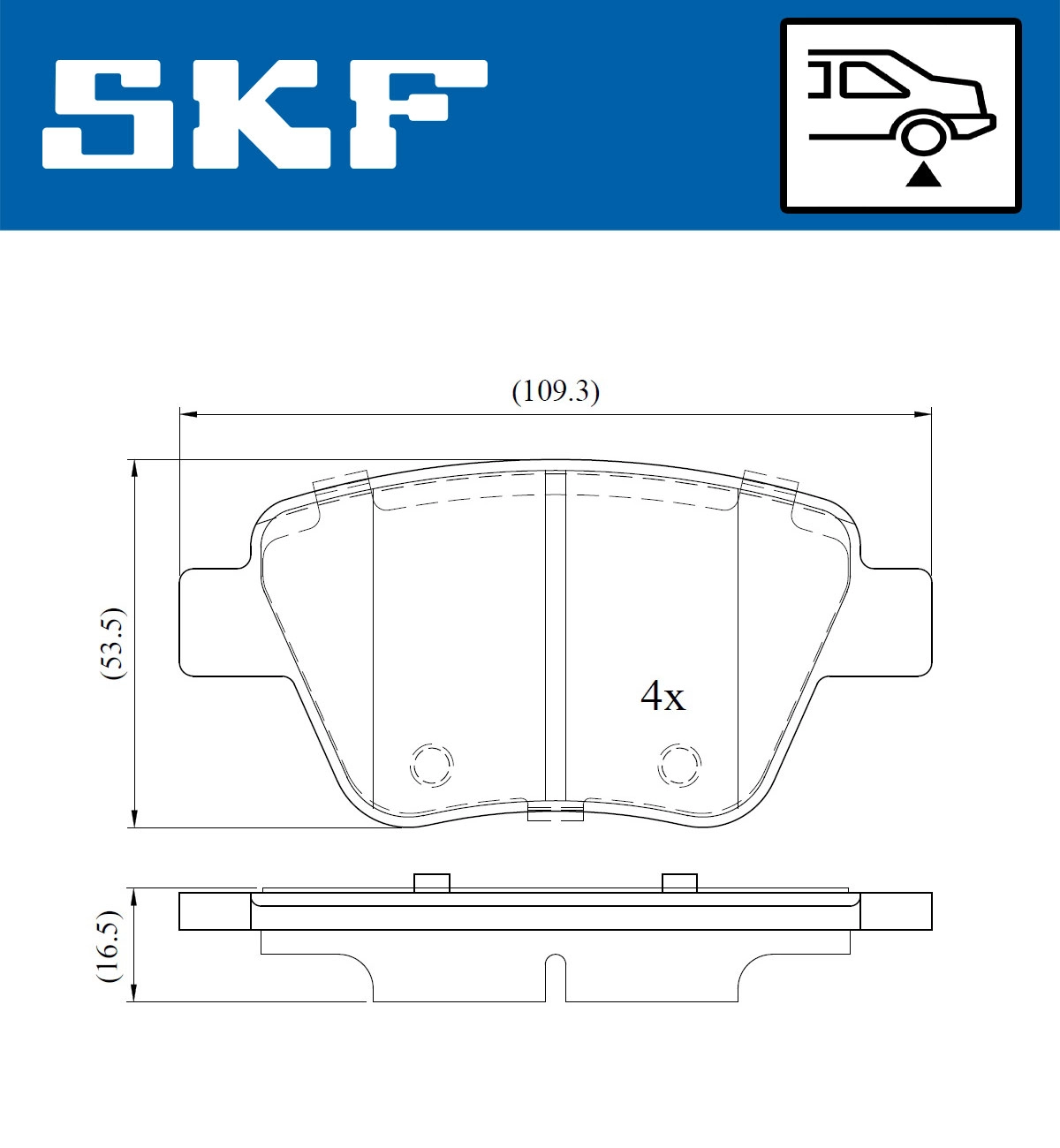 Комплект тормозных колодок дисковый тормоз SKF VKBP 90070