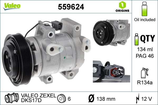 Компрессор кондиционер VALEO 559624