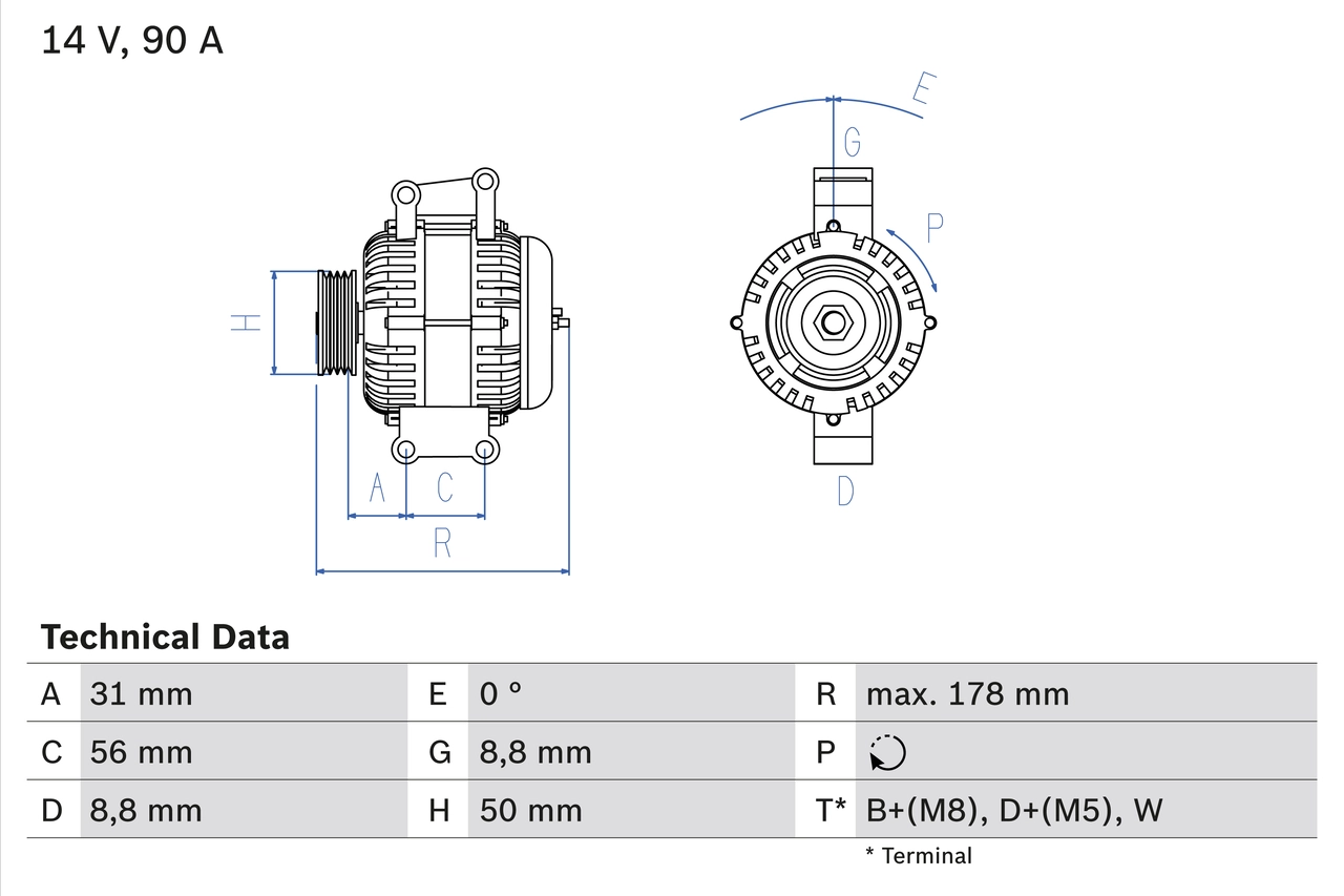 Генератор BOSCH 0 986 041 530