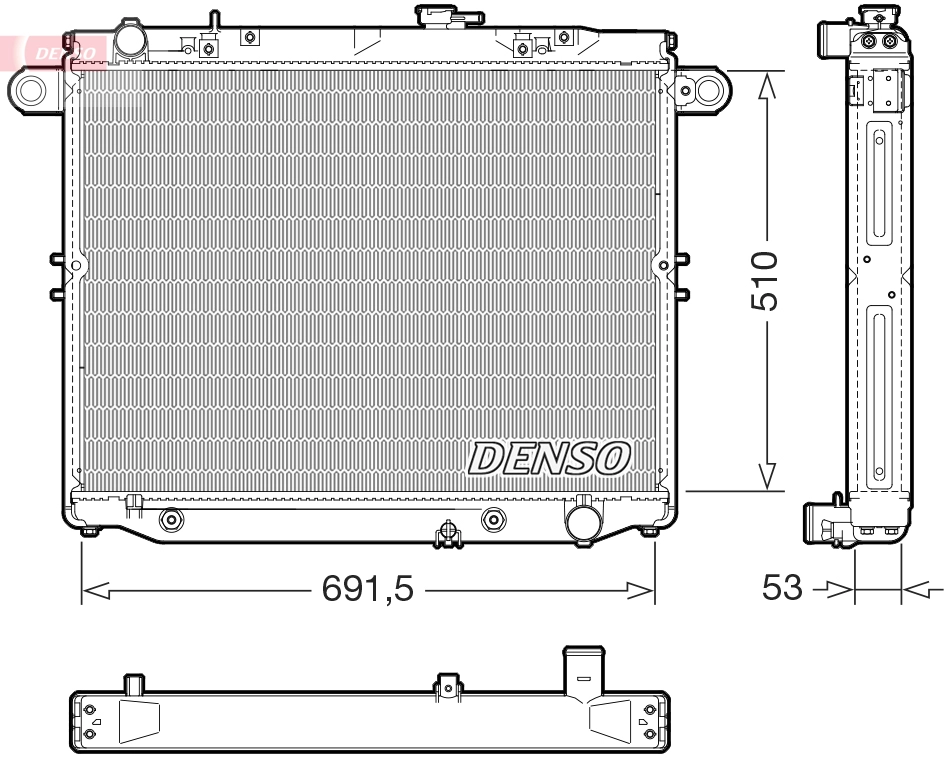 Радиатор охлаждение двигателя DENSO DRM51015