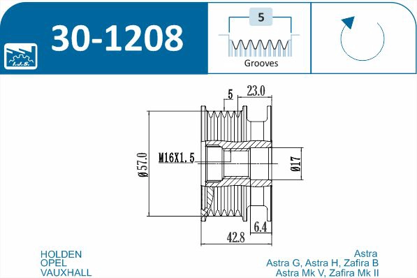 Механизм свободного хода генератора IJS GROUP 30-1208