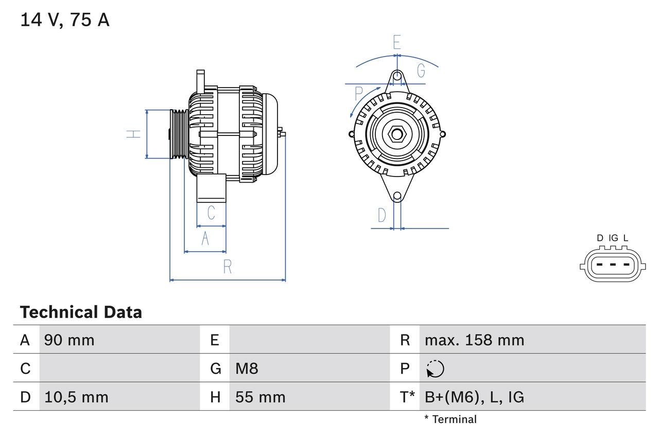 Генератор BOSCH 0 986 082 830