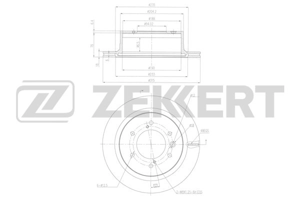 Тормозной диск ZEKKERT BS6478