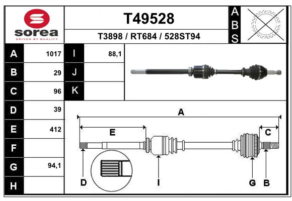 Приводной вал EAI T49528