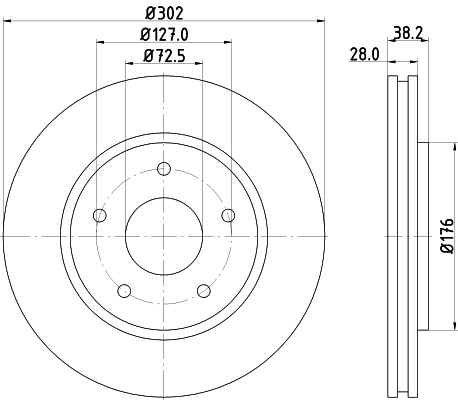 Тормозной диск HELLA/BEHR/PAGID 8DD 355 115-841