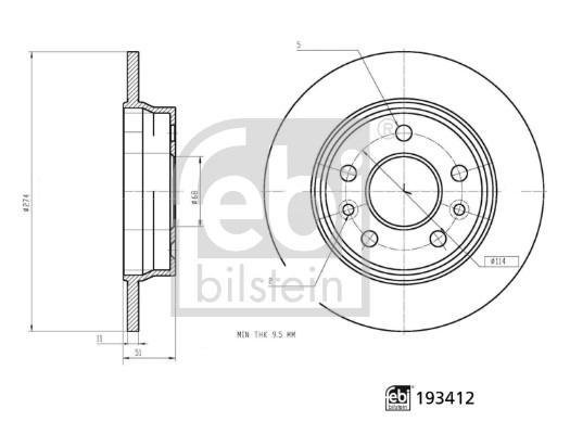 Тормозной диск FEBI BILSTEIN 193412
