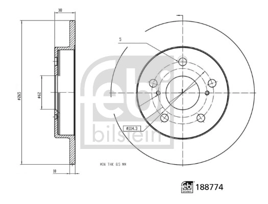 Тормозной диск FEBI BILSTEIN 188774