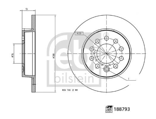 Тормозной диск FEBI BILSTEIN 188793