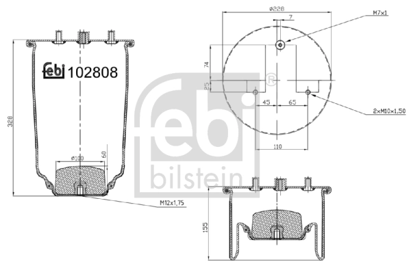 Кожух пневматической рессоры FEBI BILSTEIN 102808