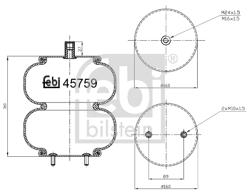 Кожух пневматической рессоры FEBI BILSTEIN 45759