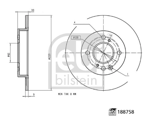 Тормозной диск FEBI BILSTEIN 188758