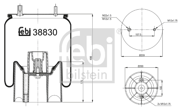 Кожух пневматической рессоры FEBI BILSTEIN 38830